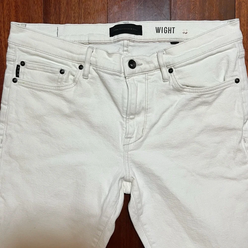 John Varvatos USA Jeans Mens 33 34x28 White Wight Stretch Streetwear EUC READ